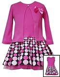 New Hot Pink Graduated Dotted Circle Dress w Cardigan ~ 24M (F111748)