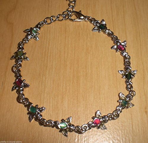 Genuine Paua Sea Shell Angel Anklet - Multi Colored