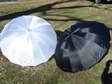 White/Black 16 Panel 60" Umbrella Tuxedo 2 Pack 60" Bridal Shower