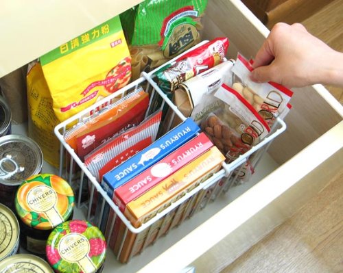 えつこの 仕切って 楽々 バスケット （ 日本製 引出し内 冷凍庫 小物 整理 収納 ）