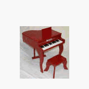Schoenhut Toy Piano 3005R 30 key Carolina Red Fancy Baby Grand with Bench