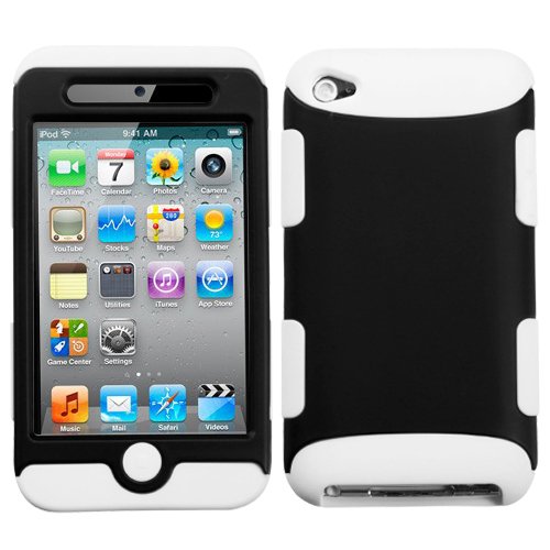Hybrid Black and Solid White Total Defense Faceplate Hard Plastic Protector Snap-On Cover Case For Apple iPod Touch 4 4th Generation Hybrid Black and Solid White Total Defense Faceplate Hard Plastic Protector Snap-On Cover Case For Apple iPod Touch 4 4th Generation