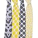 Bacati Ikat Yellow/grey Dots/giraffe Swaddling Muslin Blankets Set of 4