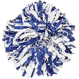 8 Inch Mixed 2 Color Show Pom with Metallic Glitter and Baton Handle