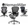 Herman Miller Aeron Aluminum Home Office Chair Highly Adjustable - Polished Aluminum Frame - PostureFit - Classic Carbon Pellicle - Medium Size B
