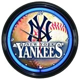 New York YANKEES Dlx 16 NEON WALL CLOCK New Gift