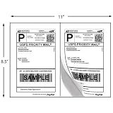 800 Half Sheet Shipping Labels for Laser/InkJet for eBay, PayPal, USPS Click-n-Ship, UPS: 5-1/2" x 8-1/2" (Same size as Avery® 5126)