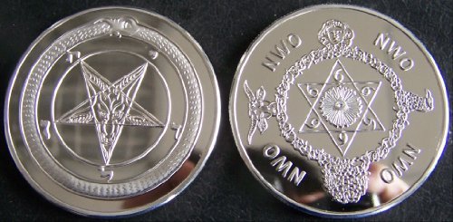 Baphomet Secret Society Occult NWO Illuminate Member Order Medal 666 999 Beast X