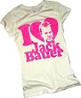 24 "I Love Jack Bauer" Crop Sleeve Fitted Juniors T-Shirt