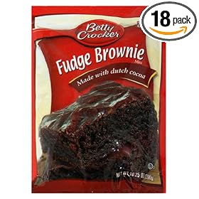 Betty Crocker Fudge Brownie Mix, 10.25-Ounce Pouches (Pack of 18)