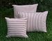 Red Ticking Stripe Pillow Sundure Fabric - Set of 3
