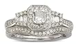14K White Gold Diamond Wedding Set - 0.75 Ct.