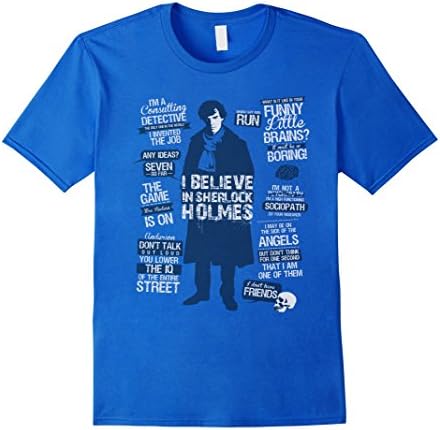 Men's I believe in Sherlock tshirt Medium Royal Blue