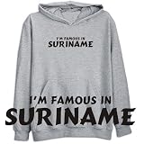 Sweatshirt Heather Gray  I Am Famous In Suriname  Country