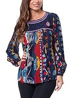 Peace & Love Blusa (Azul / Multicolor)