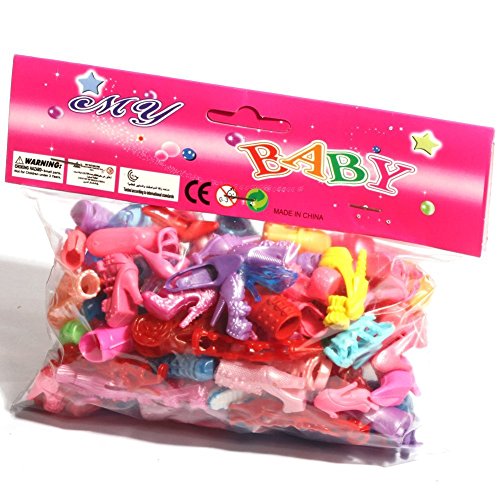 Welecom(TM) 120 Pairs Colorful Assorted Shoes for Barbie Doll with different style