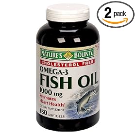 Nature's Bounty Fish Oil, 1000 mg, 180 Softgels (Pack of 2)