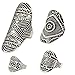 Pack of 4 Vintage Tribal Indian Mayan Calendar Aztec Warrior Band Men Biker Ring