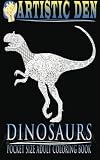 Dinosaurs Pocket Size Adult Coloring Book: Unique Floral Tangle Dinosaur Designs (Mini Coloring Books For Adults) (Volume 1)