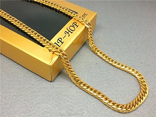 18k Gold Plated Men's Cuban Link Curb Chain HIP HOP Small Size (Size: S, Color: Golden)