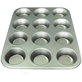 12 Hole Deep Muffin Pan / Tin Non Stick Baking Tray