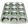 12 Hole Deep Muffin Pan / Tin Non Stick Baking Tray