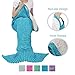 Sherpa Mermaid Tail Blanket for Adults Teens Girls Womens, Super Comfy Warm Anti-Slip Knitted Mermaid Blanket Wave Pattern | Gift Package Included, Blue