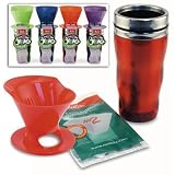 Melitta Ready Set Joe Travel Mug Coffeemaker, Green, 18/8 Stainless Steel Interior; Stainless Steel Lid