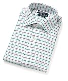 Ralph Lauren Mens White with Green and Purple Checks Dress Shirt