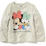 オールドネイビー OLD NAVY/ ディズニーミニー&デージーグラフィックティ BC02 ライト ヘザー グレー トップス長袖Tシャツ 5歳【並行輸入】