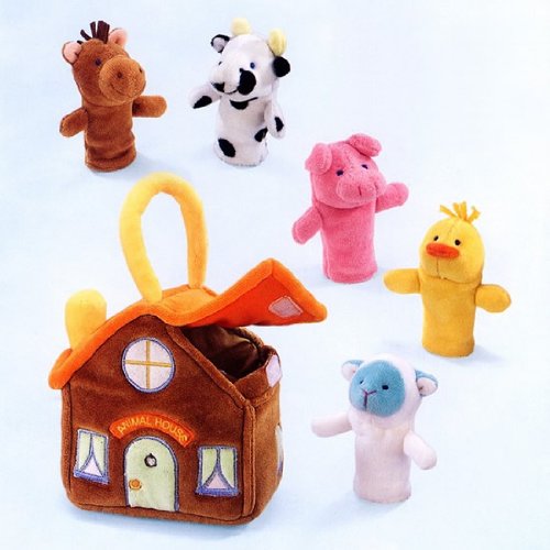 アニマルハウス（かわいいおうちと指人形のセット）布製知育玩具