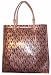 Michael Kors Signature Mirror Metallics PVC N/S Tote in Rose Gold (MK HANDBAGS, TOTES, BAGS, PURSES)