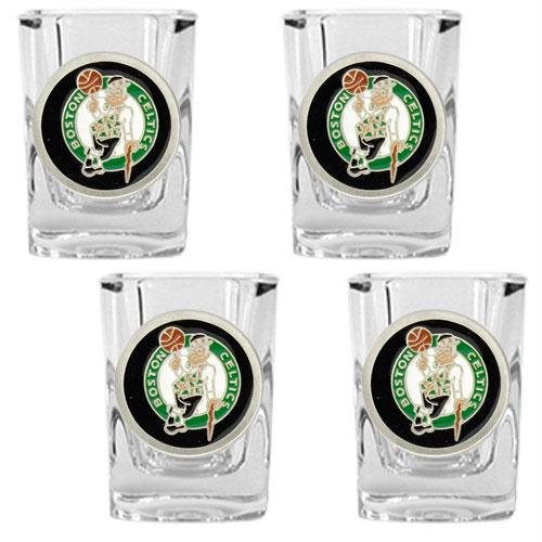 NBA Boston Celtics Four Piece Square Shot Glass Set