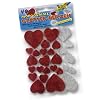 Folia 23791 - Moosgummi Glitter-Sticker, 40 St�ck, Herzen in rot und silber sortiert