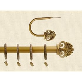 Austria Adjustable Decorative Window Curtain Rod Set - Antique Gold by everydayhomeoutlet