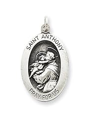 Sterling Silver Antiqued Saint Anthony Medal