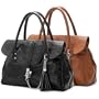 ABBEY Clasp Lock Tassel Black Soft Leatherette Office Tote Briefcase Satchel Tote Bag Handbag Purse - 2 color option