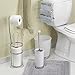 mDesign Wastebasket Trash Can for Bathroom, Office, Kitchen - White/Chrome