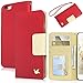 iPhone 6 Plus Case, iPhone 6s Plus Case,[Upgraded-Opened Volume and Power Button Ports,no Break Issue] By HiLDA,Wallet Case,PU Leather Case,Credit Card Holder,Flip Cover Case[Red]