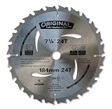 Original 00002 7-1/4-Inch 24 Tooth ATB Thin Kerf Crosscutting and Ripping Saw Blade with 5/8-Inch and Diamond Knockout Arbor, 10 Pack