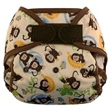 Blueberry Coveralls Diaper Cover Hook/Loop, Monkeys