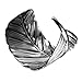 Merdia Fashionable Alloy Metal Arched Leaf Shaped Wide Arm Cuff Bangle Bracelet(Grey)