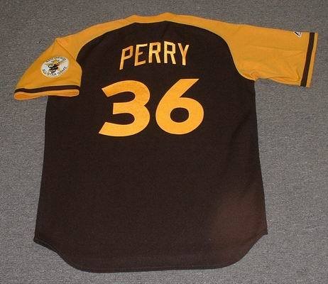 GAYLORD PERRY San Diego Padres 1978 Majestic Cooperstown Throwback Away Baseball Jersey, MEDIUM