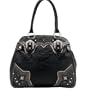 Lou-Ella Petticoats & Pistols Collection Designer Large Zip Top Frame Bag in Black