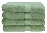 Calcot Growers Collection 100-Percent Supima Zero-Twist Cotton 4-Piece Bath Towel Set, Sage