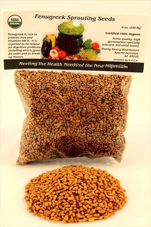 Certified Organic Fenugreek Sprouting Seed: 1 2 Lb. (8 Oz.) of Fenugreek for Sprouts,... by Fenugreek Seed