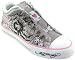 Ed Hardy Spider Aces and Skull Women's Lowrise Grey Silver Satin Sneakers