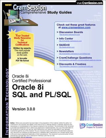 CramSession's Oracle 8i SQL and PL/SQL : Certification Study Guide