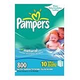 Pampers Baby Wipes Refills, Natural Aloe, Unscented, 80-Count Packages (Pack of 10) (800 Wipes)