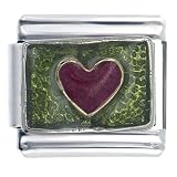 Heart Green Italian Charms